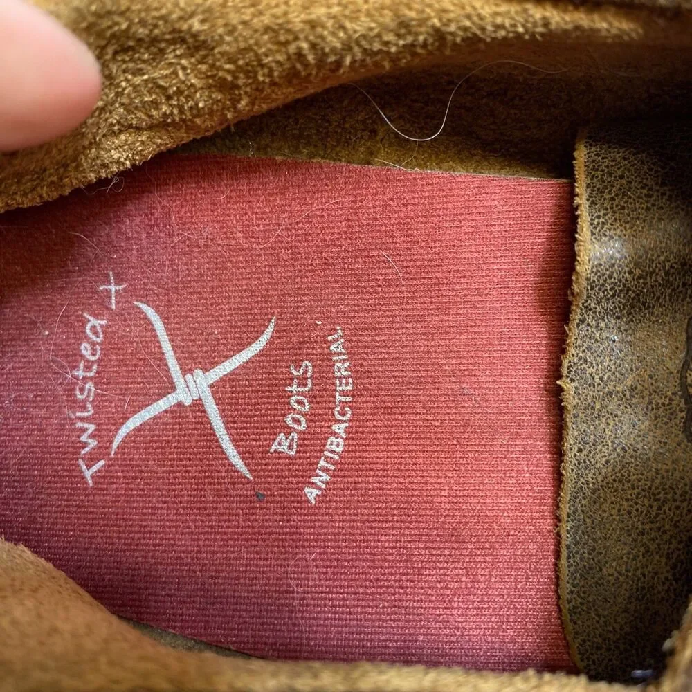 Twisted‎ X Driving Mocs Youth 5M Brown / Pink Lace Up Breast Cancer Awareness